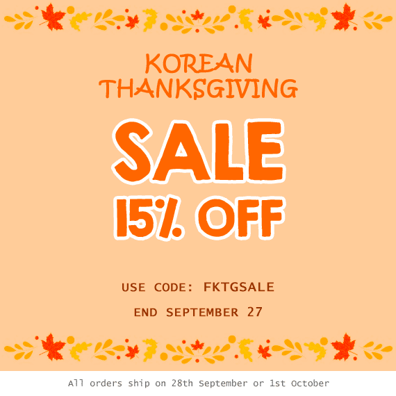 Fallindesign 2018 Korean Thanksgiving Day Sale